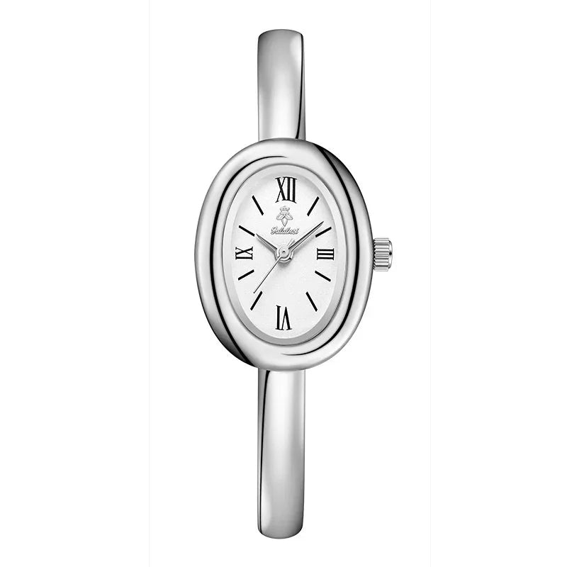 Multifunktionale Damen-Retro-Quarzuhr im Oval-Design