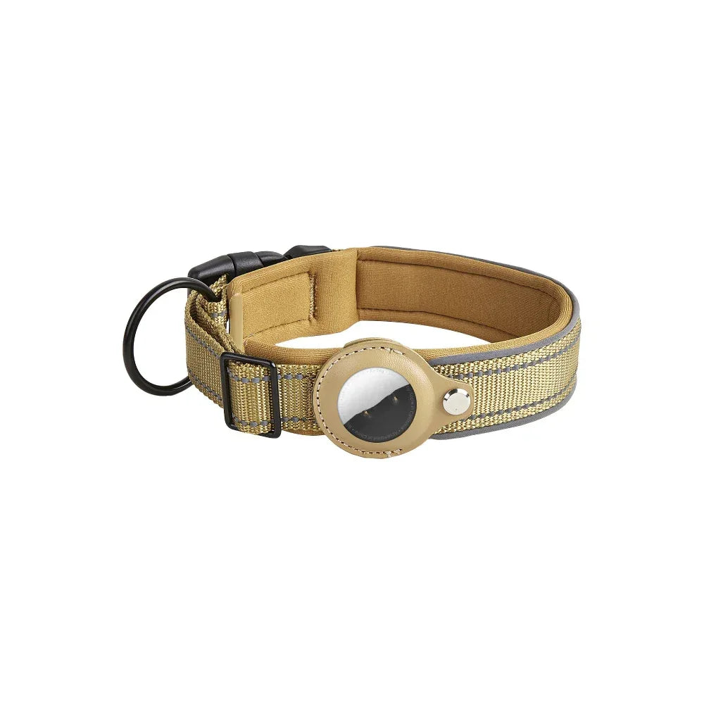 Collier Airtag en cuir et nylon pour chien, chat, animal de compagnie, traceur de localisation anti-perte