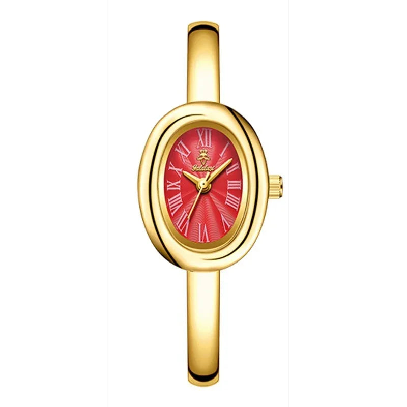Multifunktionale Damen-Retro-Quarzuhr im Oval-Design