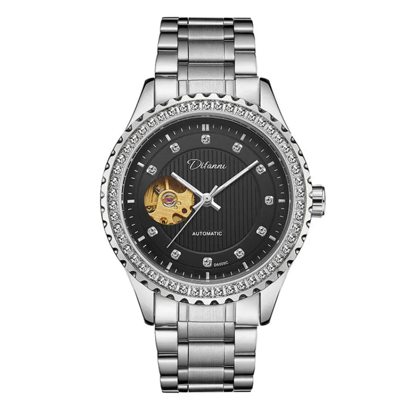 Herren Doppel-Hohl-Mechanikuhr Diamant High-End