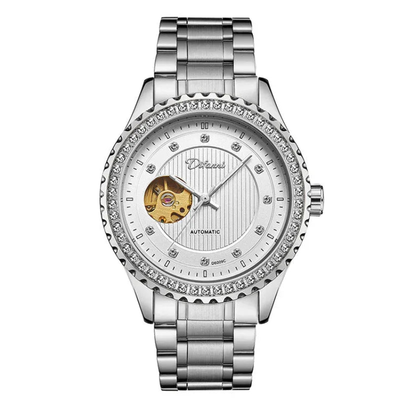 Herren Doppel-Hohl-Mechanikuhr Diamant High-End