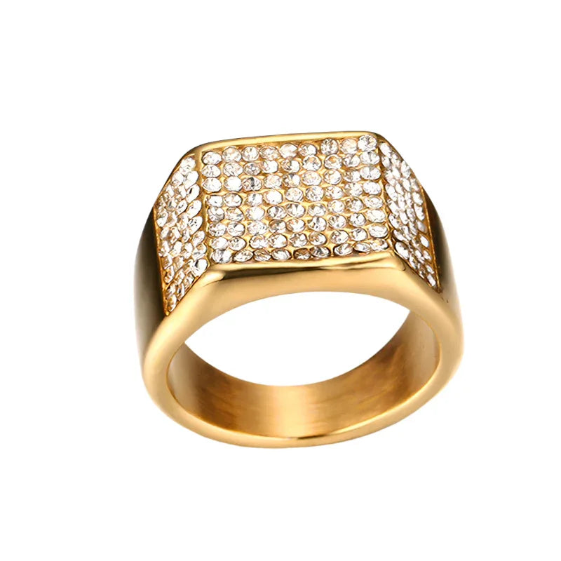 Herrenring aus Titanstahl mit Diamant