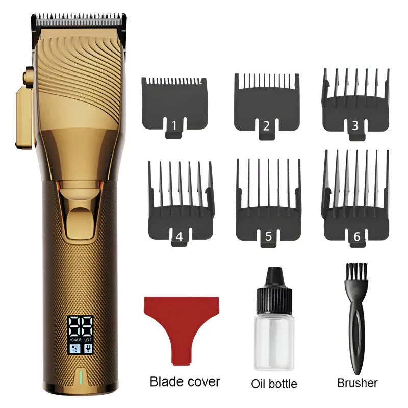 Tondeuse à Cheveux et Rasoir Électrique Rechargeable en Métal avec Écran Numérique LCD