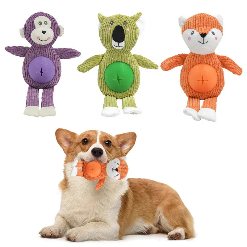 Jouet en peluche en forme d'animal, résistant aux morsures pour animaux de compagnie