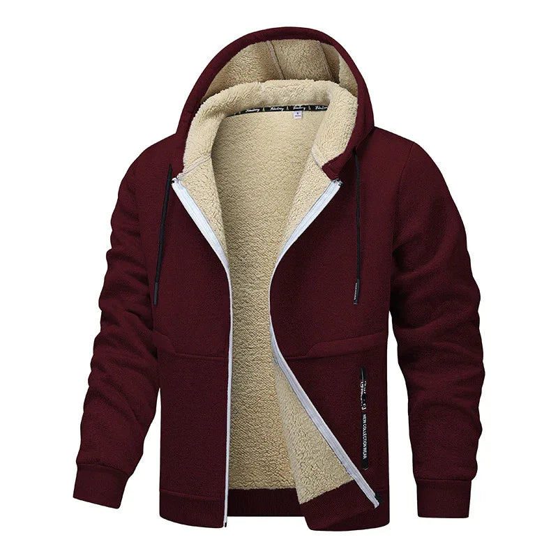 Winter Fleece Sweatshirt Lässiger dicker warmer Sherpa-gefütterter Kapuzenpullover