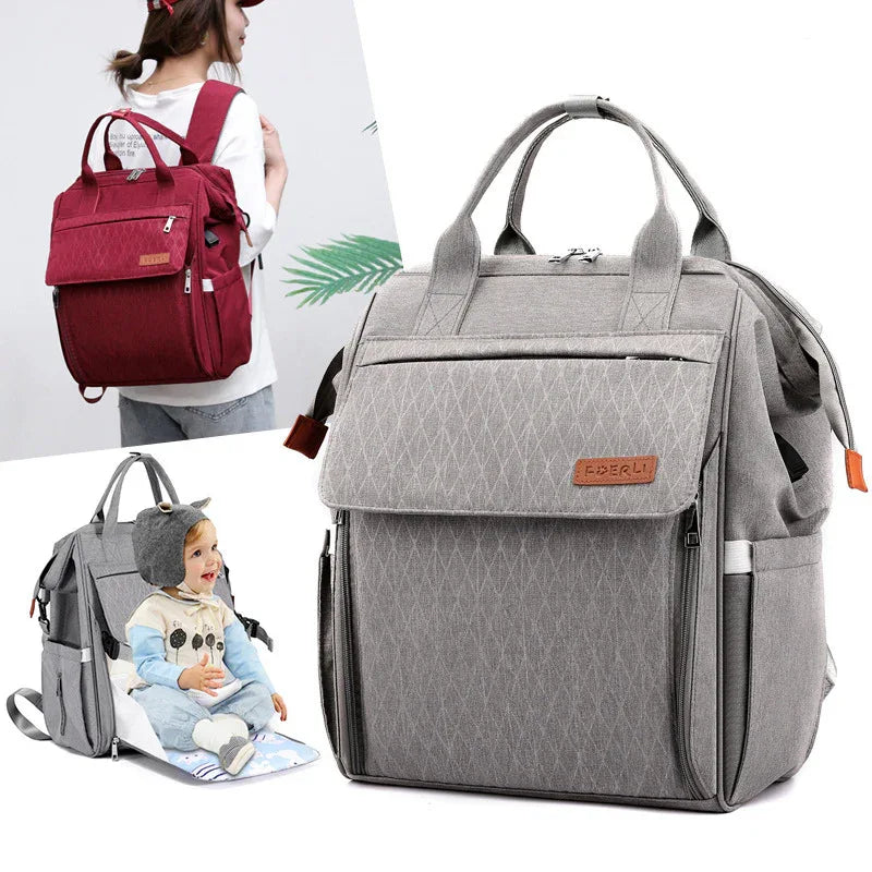 Multifunktionale Wickeltasche mit großer Kapazität für Eltern und Baby