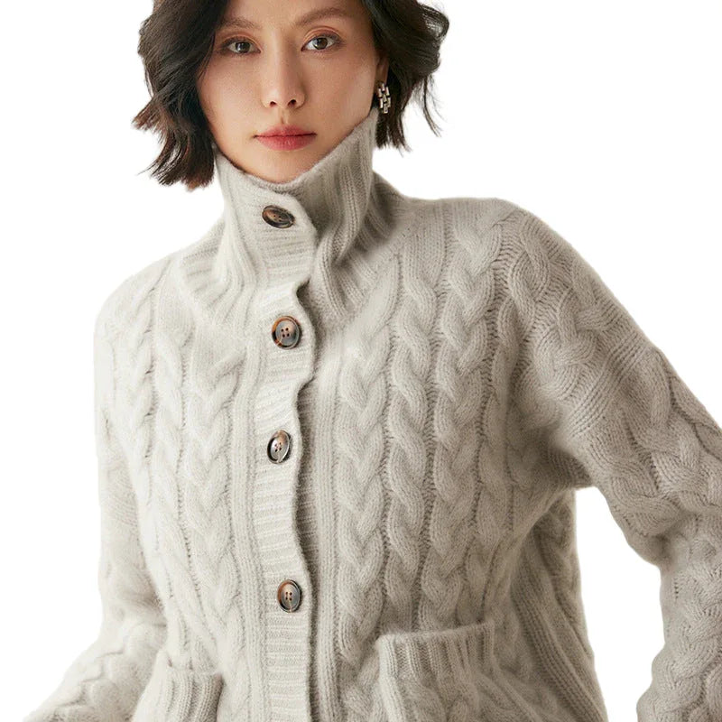 Französischer Rollkragenpullover aus Kaschmir für Damen