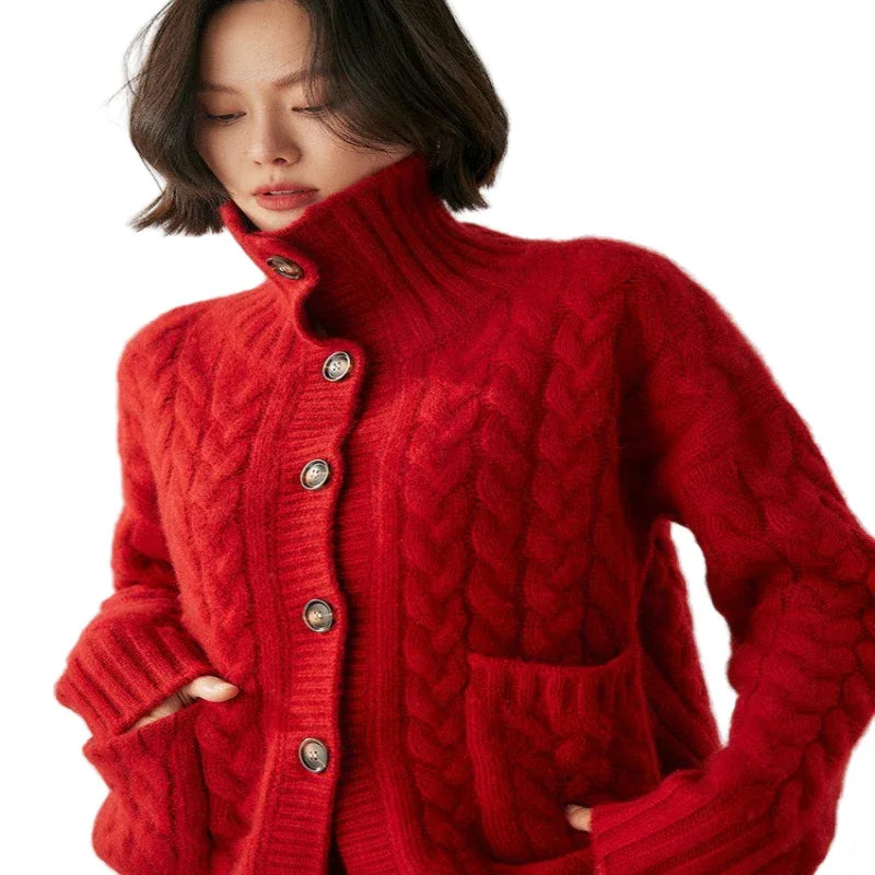 Französischer Rollkragenpullover aus Kaschmir für Damen