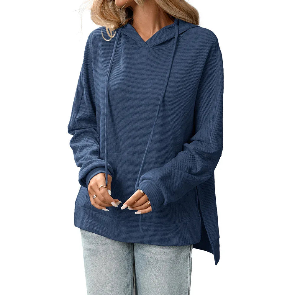 Bequemer Strickpullover Langarm-Kapuzenpulli