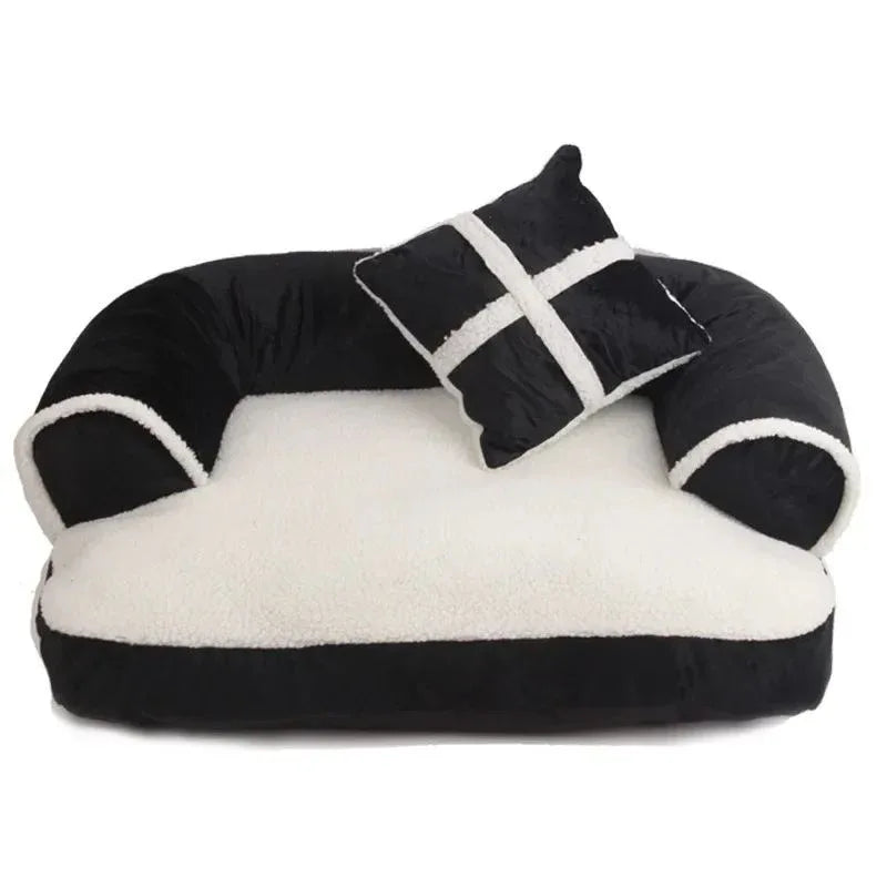Canapé Doux et Confortable pour Animaux de Compagnie avec Oreiller