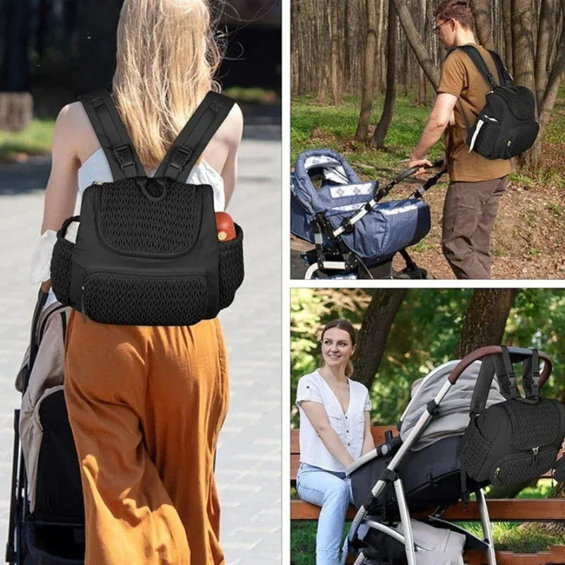 Multifunktionaler gesteppter Wickelrucksack für Eltern