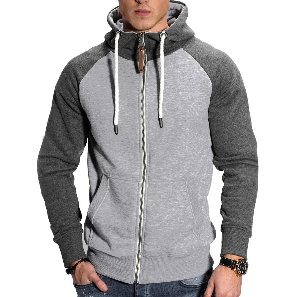Herren Sport-Fleece-Cardigan Mehrfarbiger Hoodie