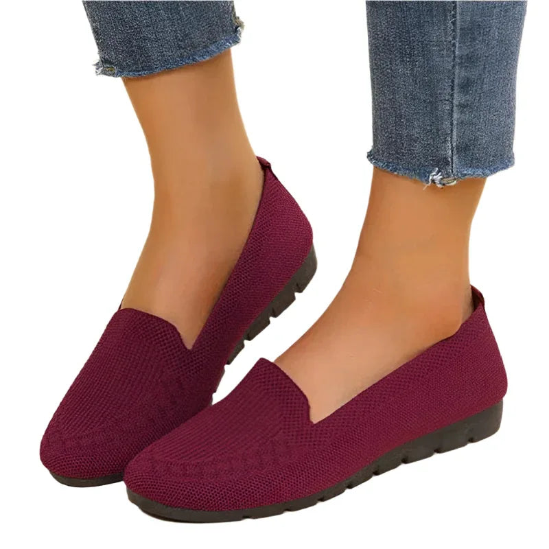 Freizeit-Mesh-Flats, Schuhe, Mode, einfarbig, runde Zehen, Loafer, gemütliche Lazy-Schuhe für Damen