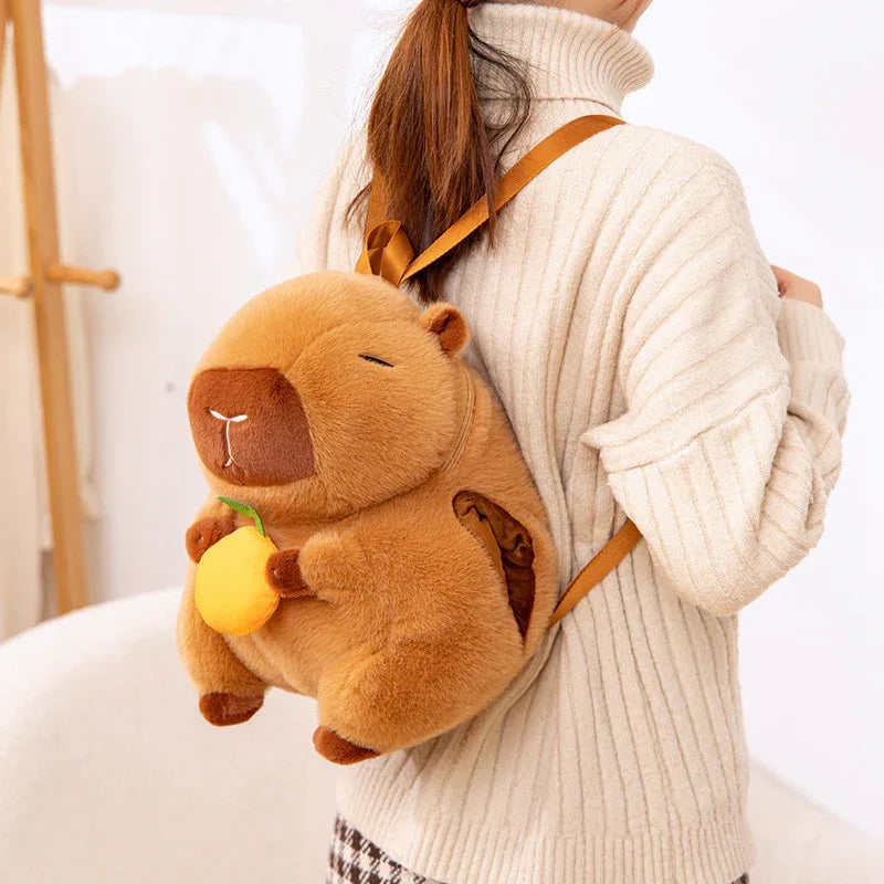 Jouet en peluche et sac à dos Capybara mignon pour enfants