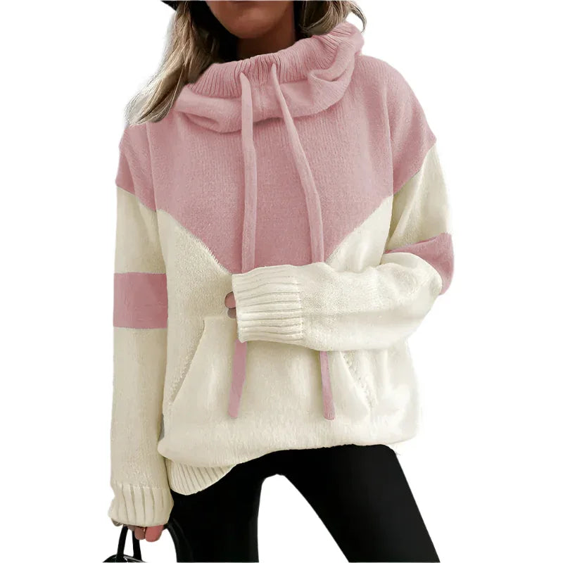 Sweat-shirt à capuche élégant et confortable avec cordons de serrage pour femme