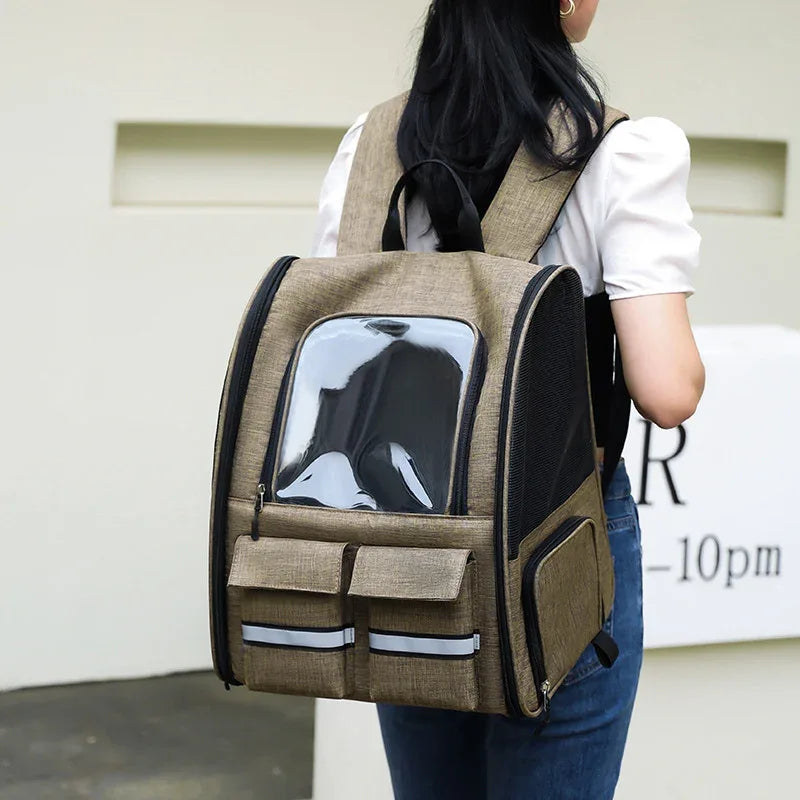 Sac à dos pour animaux de compagnie double épaule, pliable et respirant, pour chat et chien