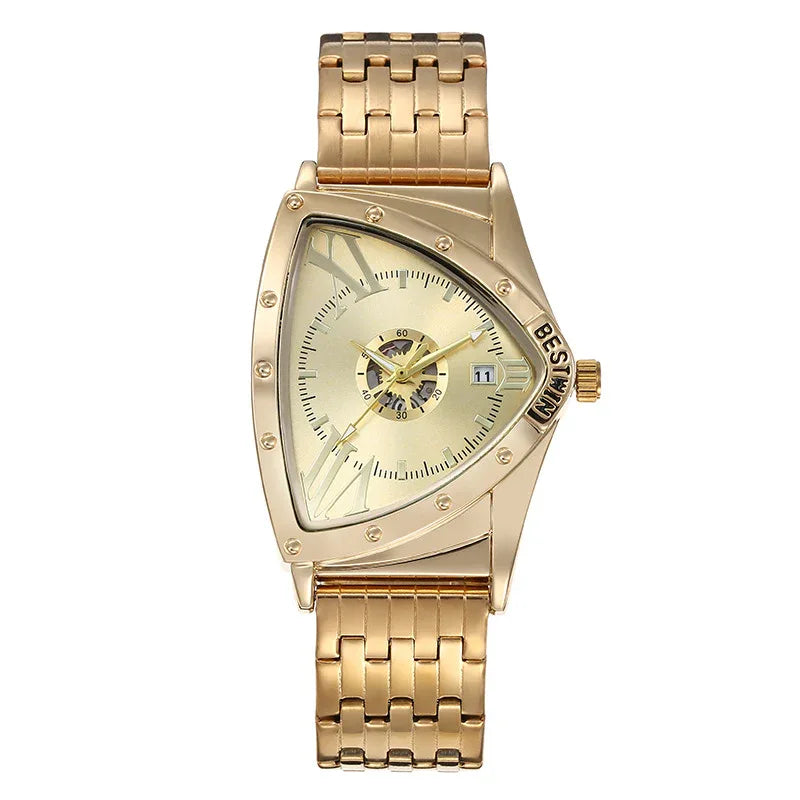 Montre homme créative non mécanique étanche à cadran triangulaire et à la mode