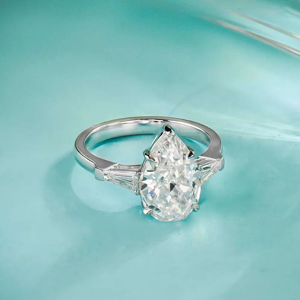 Bague en argent sterling S925 plaqué platine