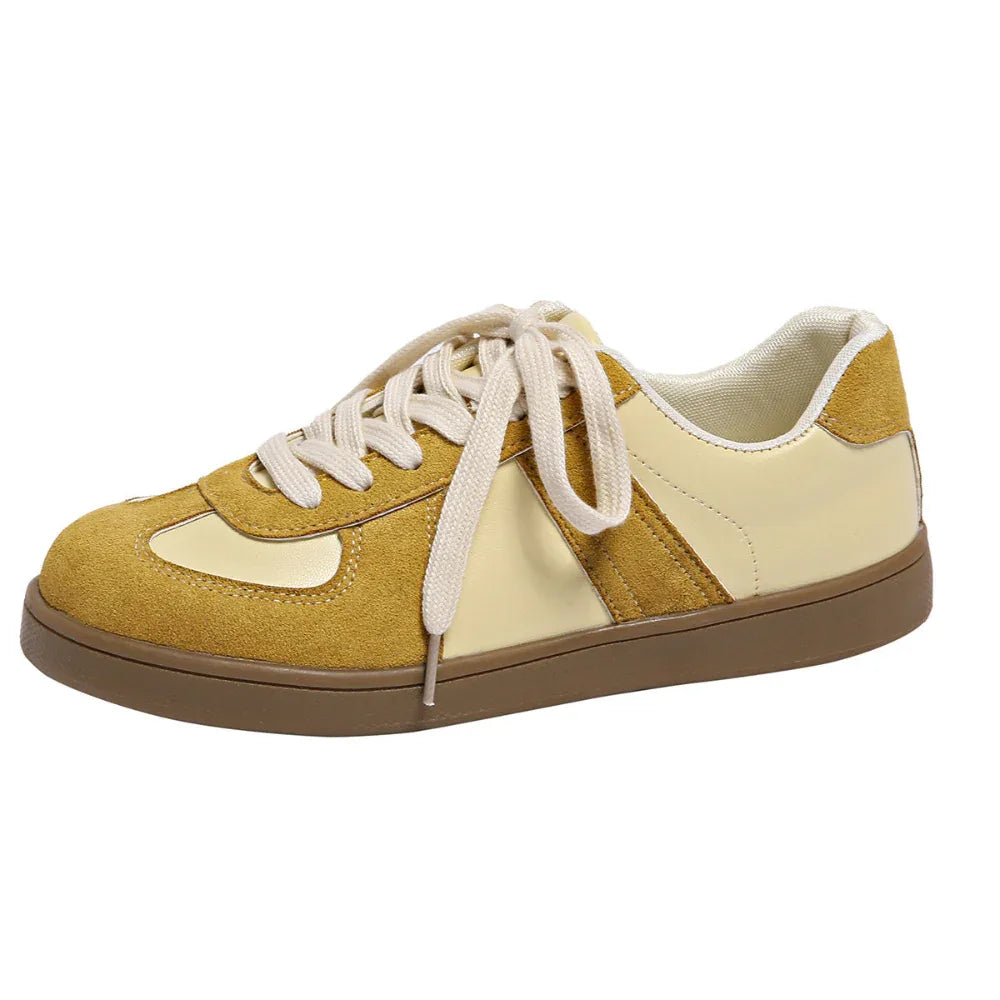 Runde Zehenpartie All-Matching Schnürsenkel Flache Retro Low-Top Sportschuhe