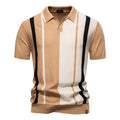 Polo rayé à manches courtes en maille pour homme