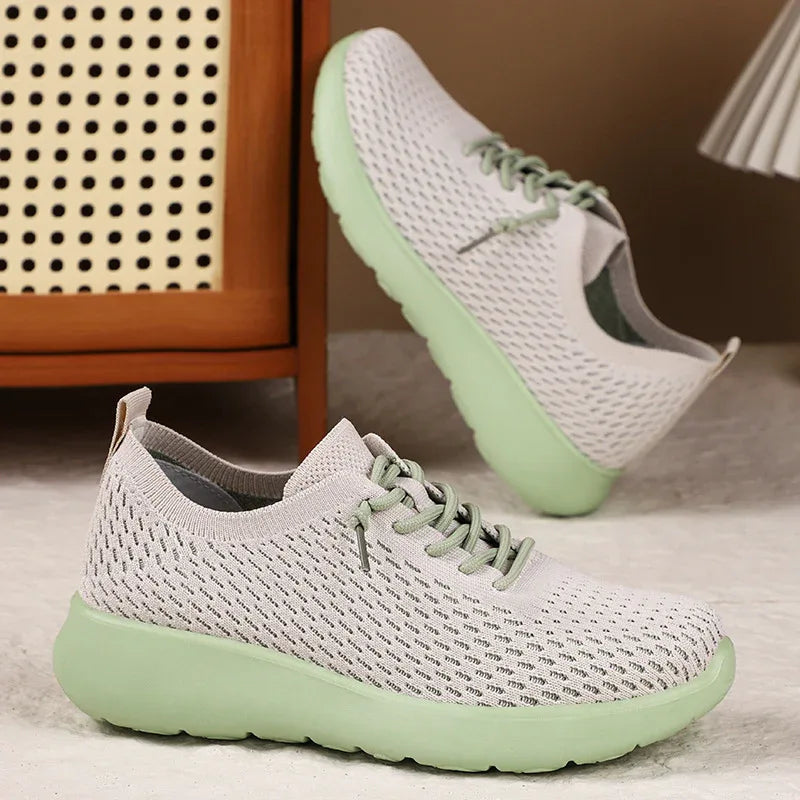 Chaussures confortables pour femmes Baskets décontractées respirantes à semelle épaisse