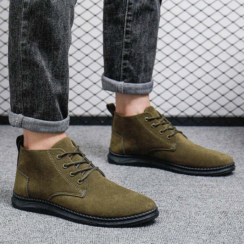 Chaussures décontractées montantes en cuir pour hommes britanniques