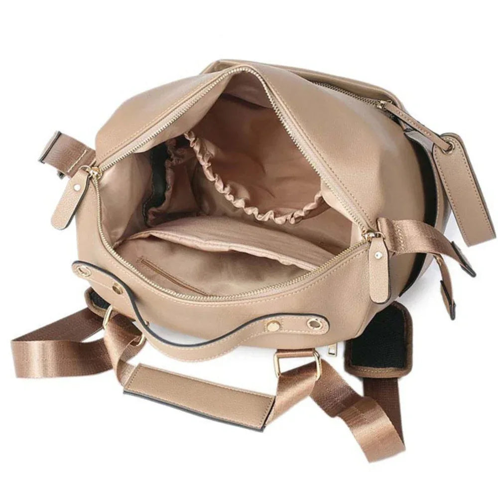 Wickeltasche PU-Leder Wasserdicht Große Kapazität Rucksack