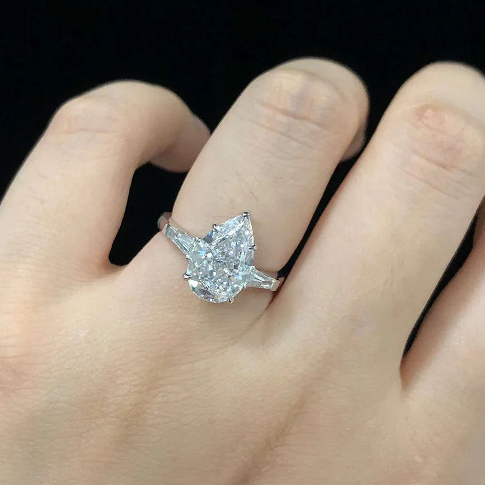 Bague en argent sterling S925 plaqué platine