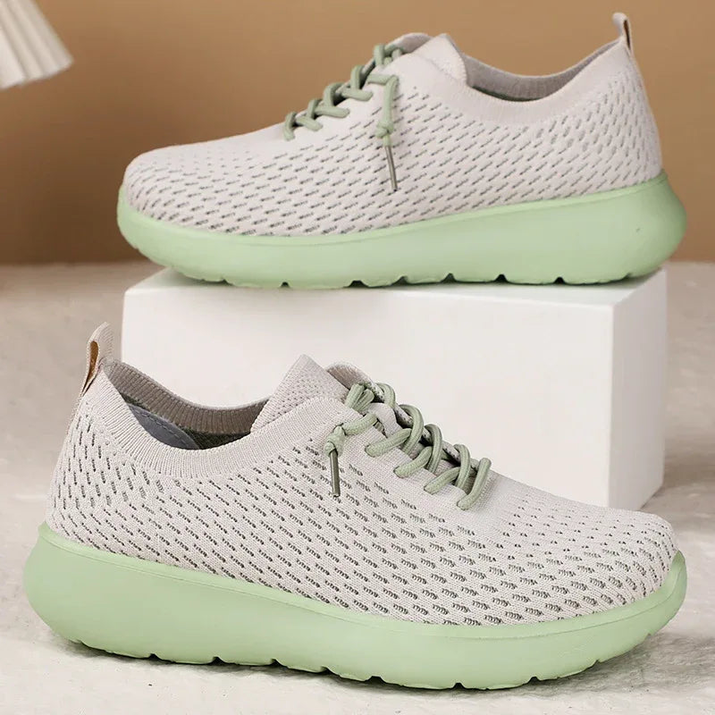 Chaussures confortables pour femmes Baskets décontractées respirantes à semelle épaisse