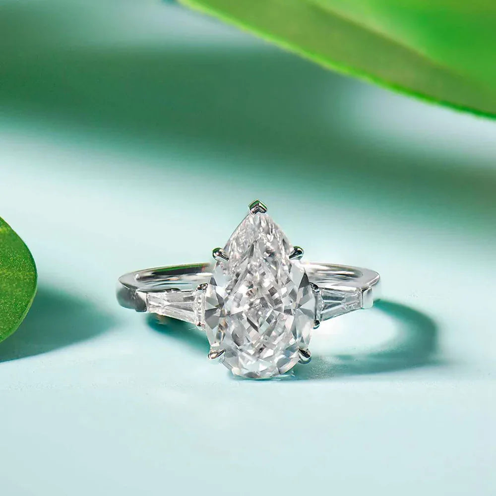 Bague en argent sterling S925 plaqué platine