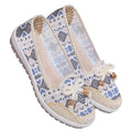 Mocassins Femme à Semelle Souple Antidérapants Chaussures en Tissu Creuses Respirantes