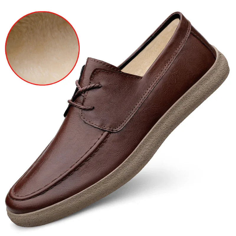 Mocassins Respirants pour Hommes Chaussures en Cuir Rétro Décontractées