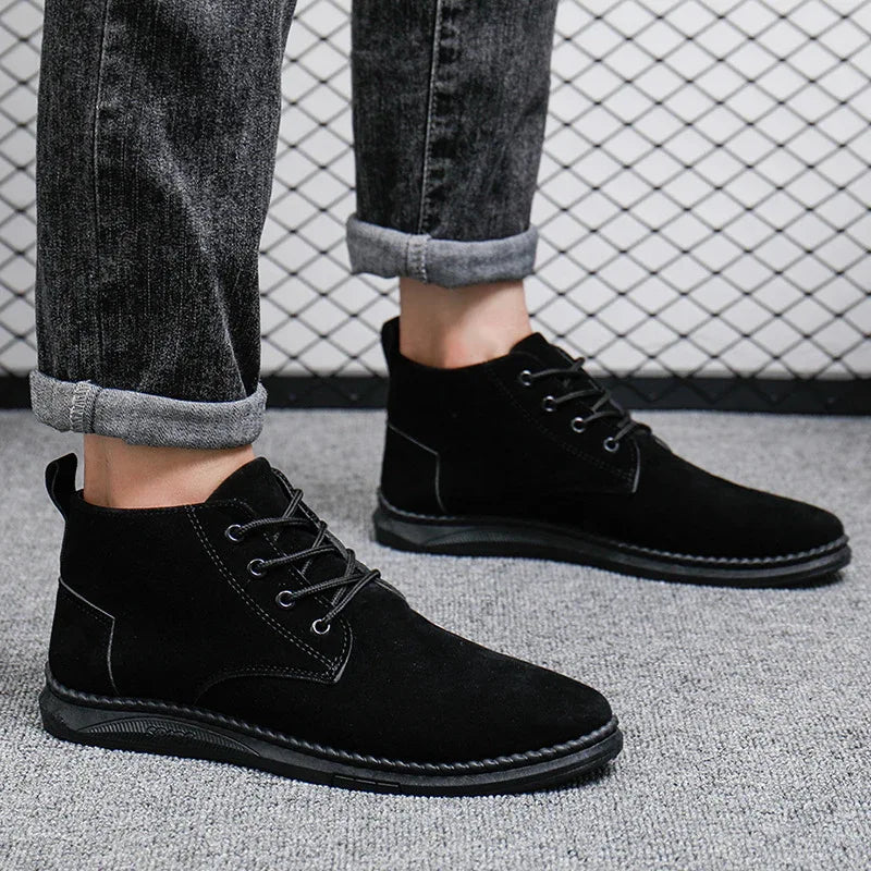 Chaussures décontractées montantes en cuir pour hommes britanniques