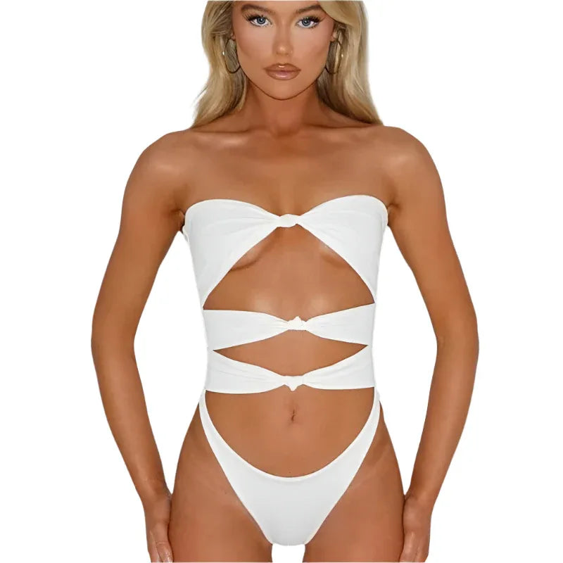 Damen-Badeanzug, einteilig, mit Cut-Outs