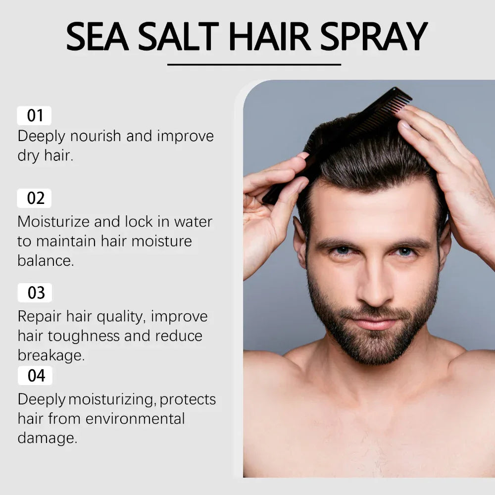 Spray capillaire rafraîchissant au sel marin pour des cheveux volumineux