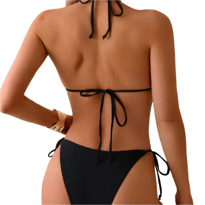 Bikini Badeanzug Damen Metallperlen Split Badeanzug