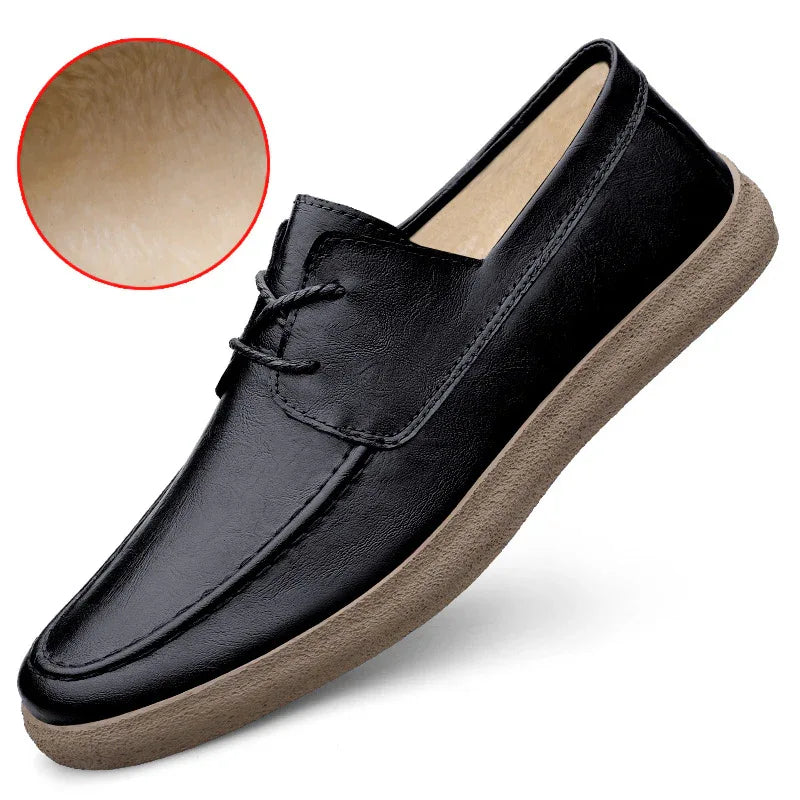 Mocassins Respirants pour Hommes Chaussures en Cuir Rétro Décontractées