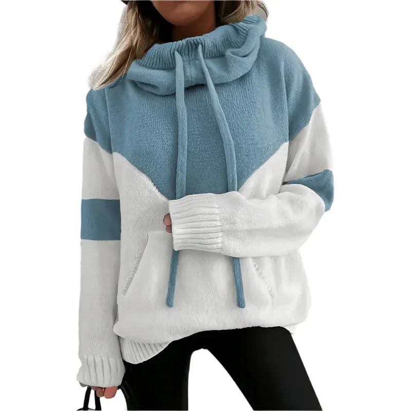 Sweat-shirt à capuche élégant et confortable avec cordons de serrage pour femme