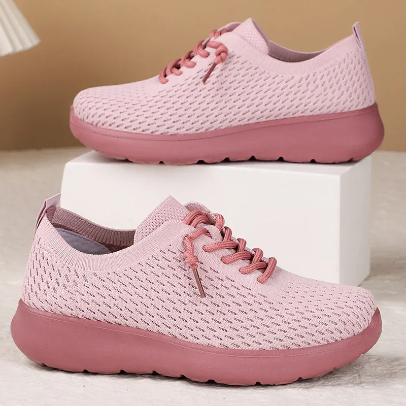 Chaussures confortables pour femmes Baskets décontractées respirantes à semelle épaisse