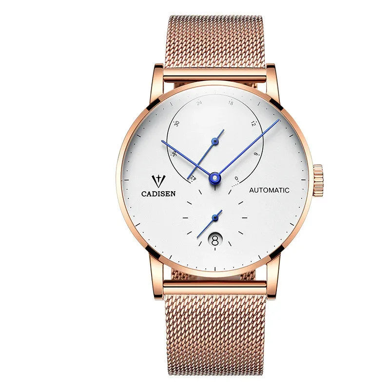 Herren Wasserdichte Mechanische Uhr mit transparentem Gehäuseboden
