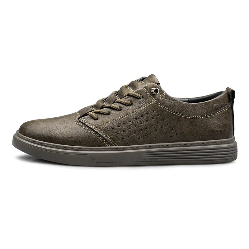 Ausgeschnittene atmungsaktive Schuhe Casual Frühling und Sommer Low-Top Rindsleder Oberfläche Mode-Sneaker