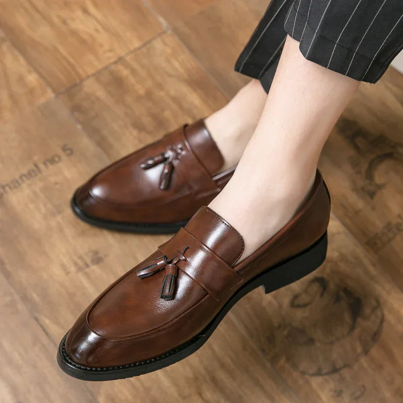 Lässige Herren Loafer Klassische Quasten-Herrenschuhe aus Leder