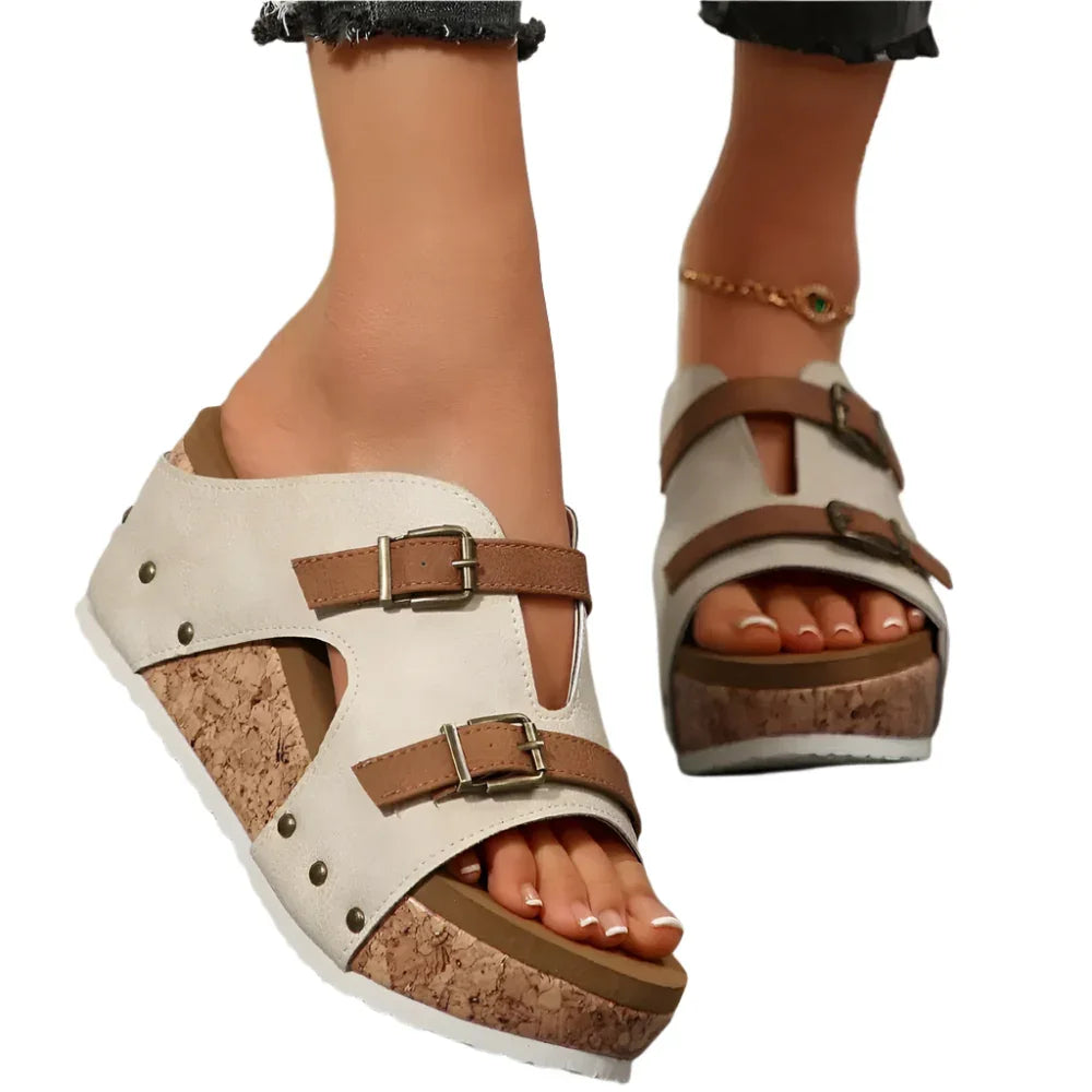 Chaussures d'été à talons hauts et semelle épaisse pour femmes