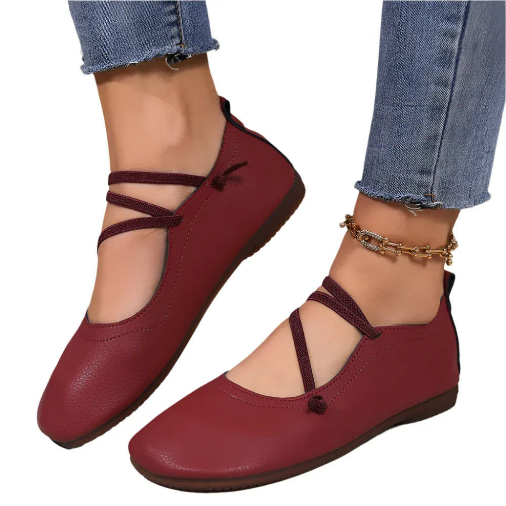 Fashion Square Toe Flats Schuhe Flache Slipper Loafer Lässige Gemütliche Schuhe