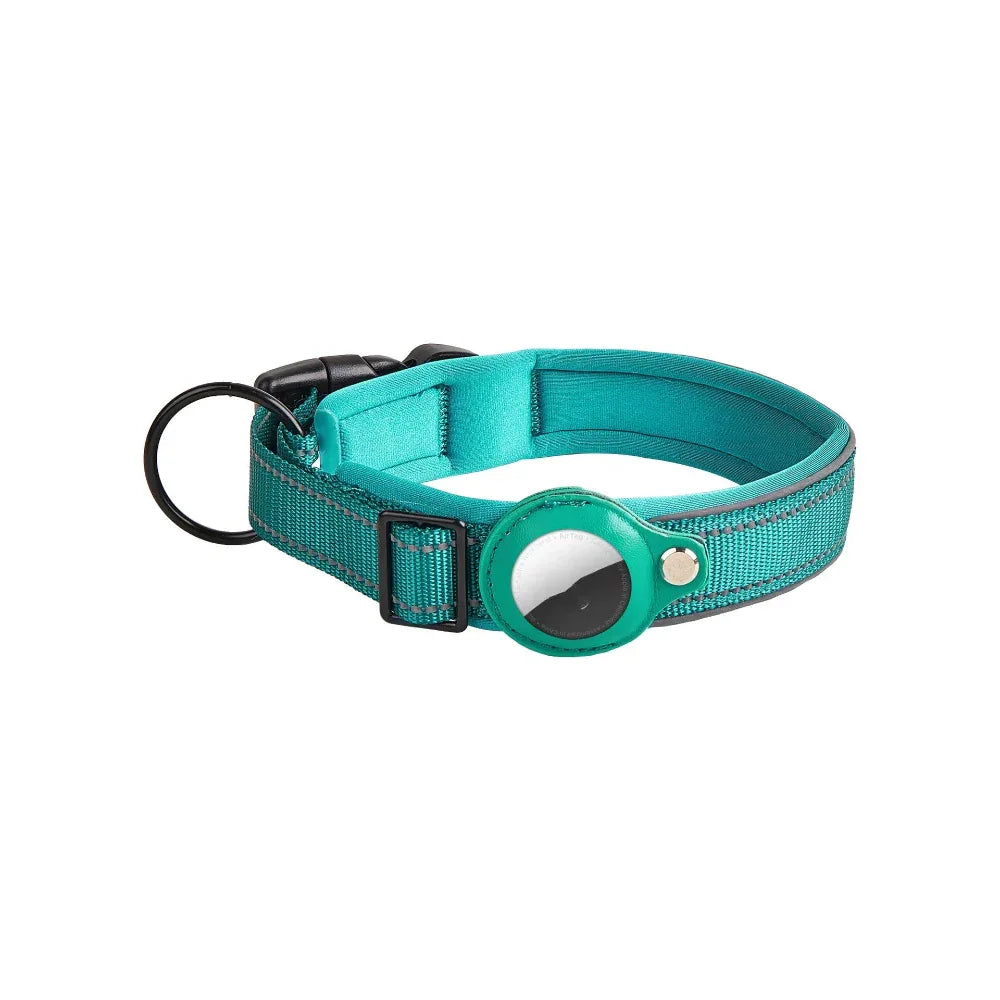 Collier Airtag en cuir et nylon pour chien, chat, animal de compagnie, traceur de localisation anti-perte
