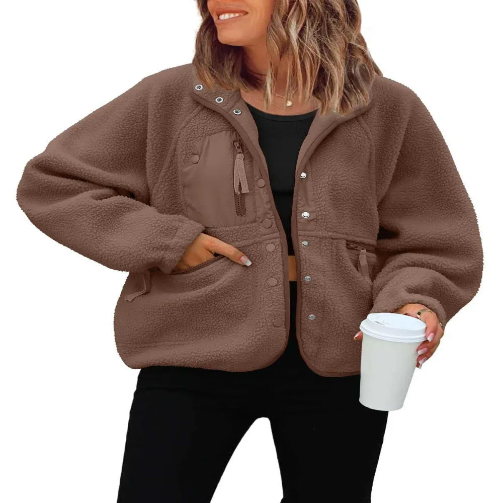 Women's Polar Fleece Sports And Leisure Sweater Jacket Top