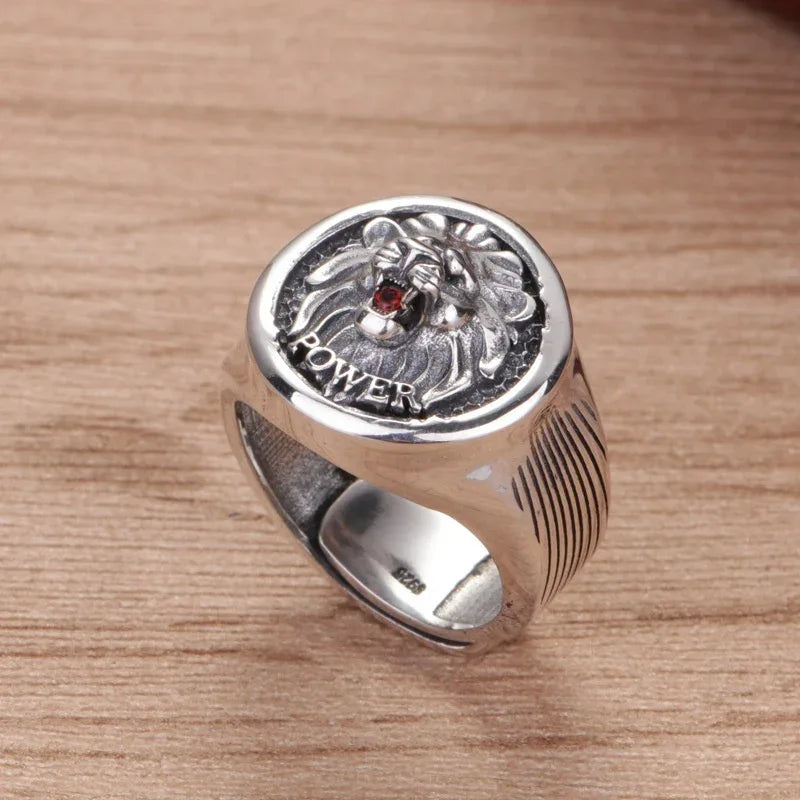 Retro Schmuck Vintage Silber Löwenring