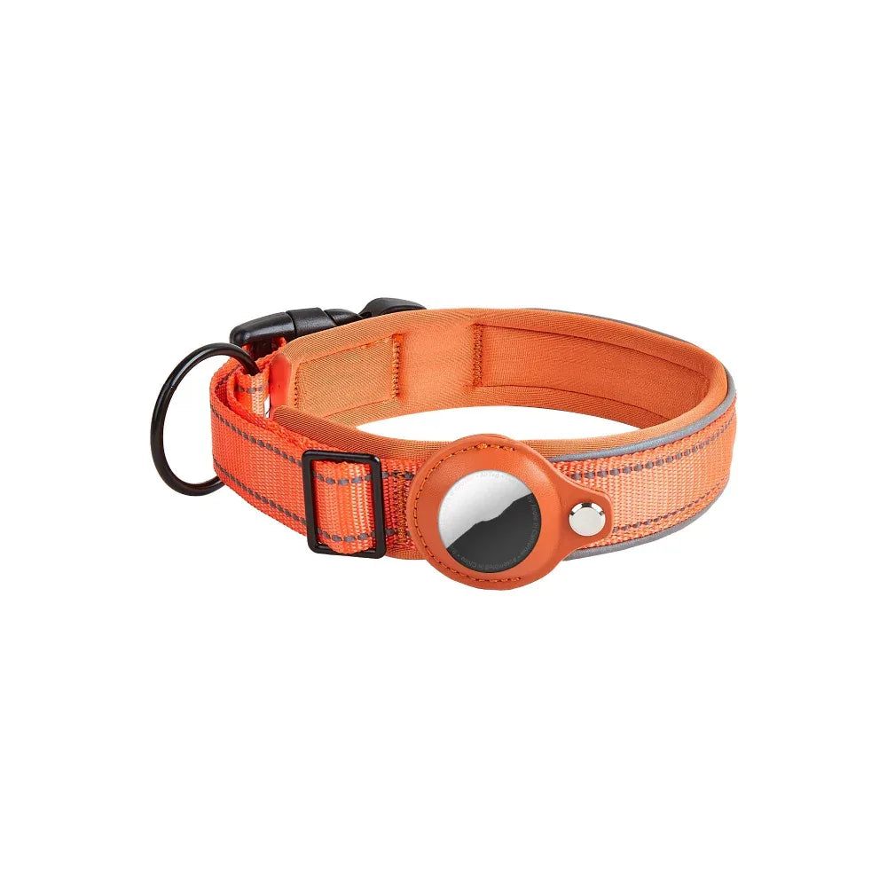 Collier Airtag en cuir et nylon pour chien, chat, animal de compagnie, traceur de localisation anti-perte