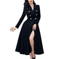 Manteau Femme Boutons Strass Taille Fendue