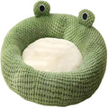 Cartoon Froschförmiges, süßes, bequemes Katzen- und Hundebett